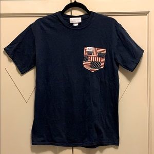 Fraternity Collection navy tee w/ Americana pocket